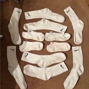 Nike Men's White Crew and Ankle Socks Set